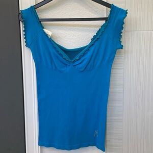 GUESS MARCIANO Aqua, Cap Sleeve, Stretchy top, Size M